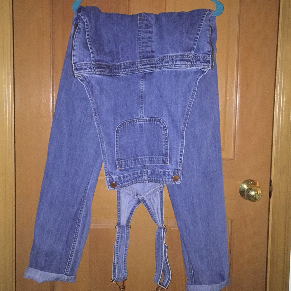 asos tall stone blue overalls